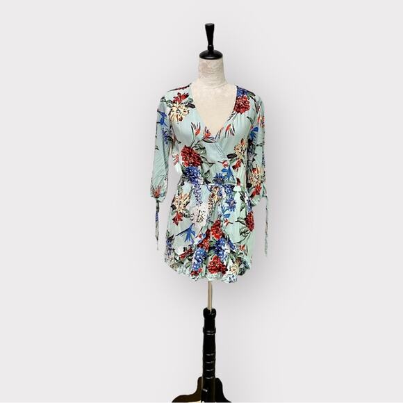 Rebellion Jumper Romper Light Blue Flower Multi Colored Size S - Picture 1 of 8